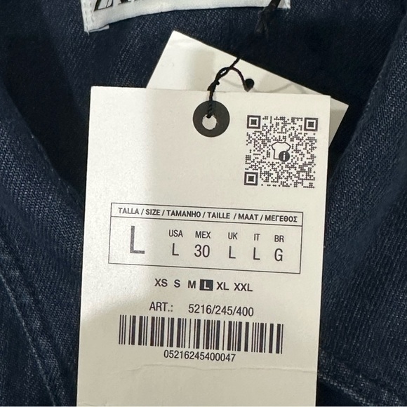 Zara Denim Button Up Shirtdress Blue - Picture 7 of 8